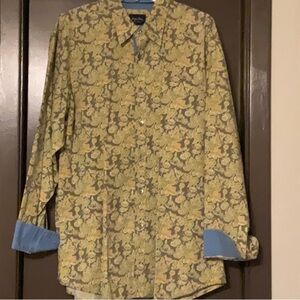 Like new Indigo Palms by Tommy Bahama Contrast Cuff Long Sleeve Button Up XL